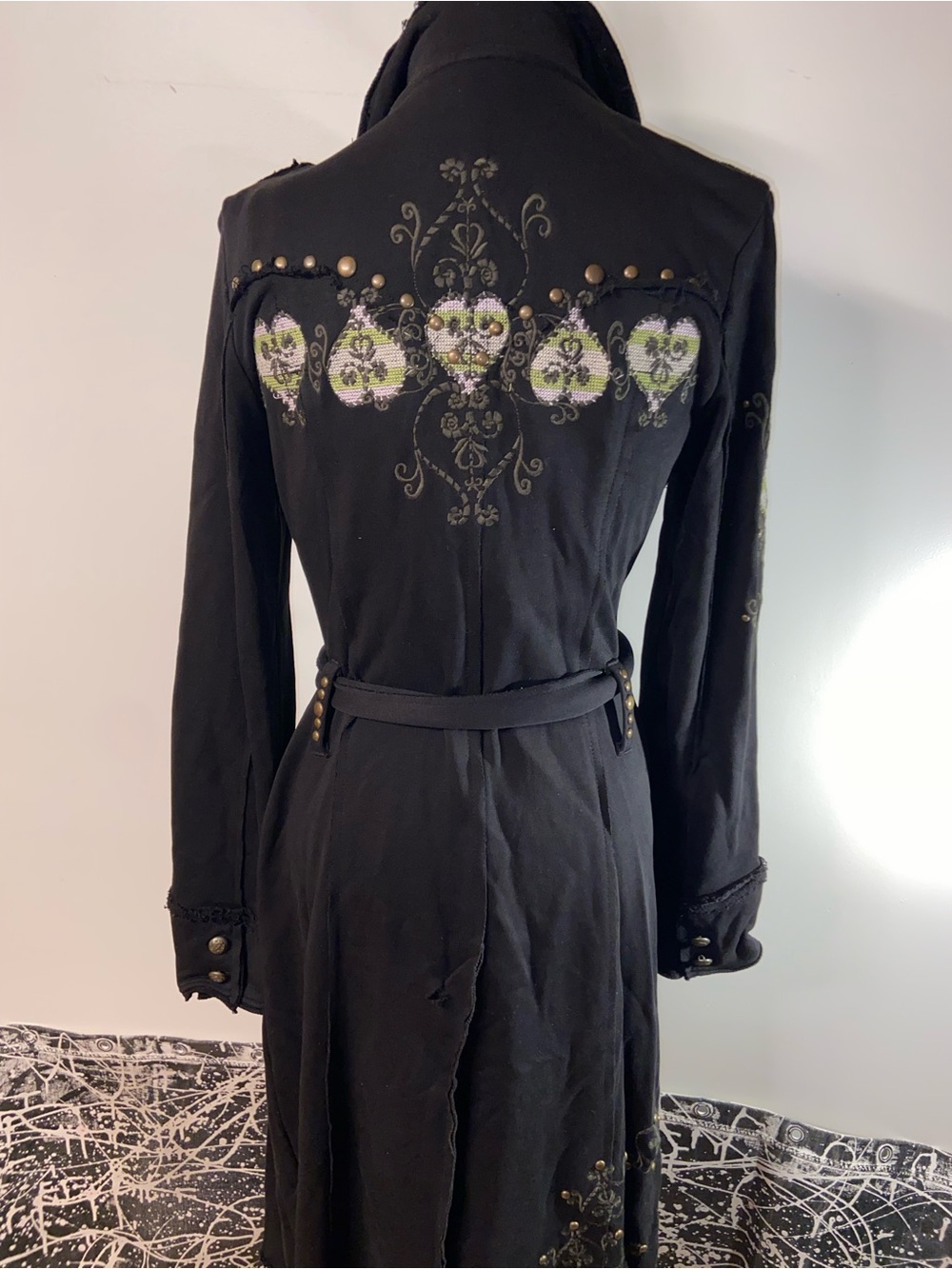 TAG Couture Women's Black Belted Trench Dress medium - Picture 6 of 15